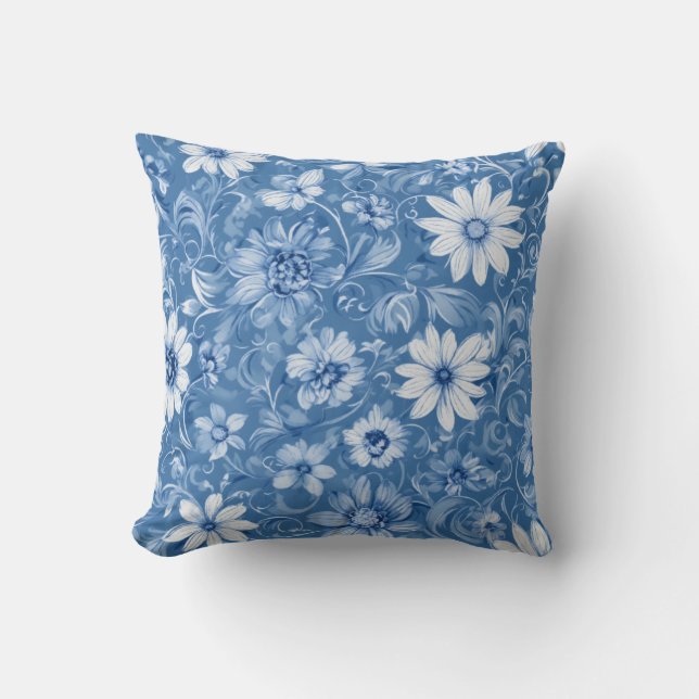 Pastel Scrolls Blüten Kissen (Vorderseite)