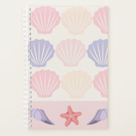 Pastel Seashell and Starfish Pattern Planer