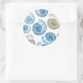 Pastel Seashell Muster 2 Runder Aufkleber (Tasche)