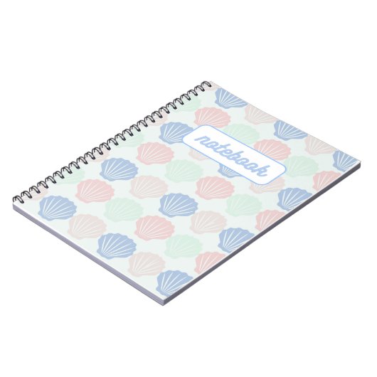 Pastel Seashell-Muster-Notebook Notizblock (Linke Seite)