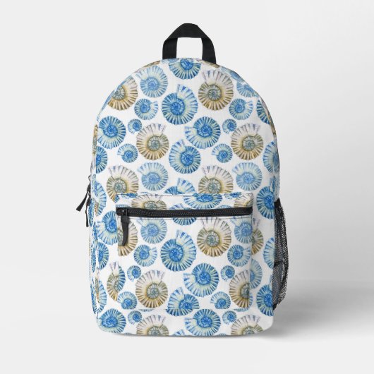 Pastel Seashell Pattern Bedruckter Rucksack (Vorderseite)