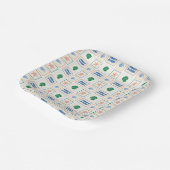 Pastel Seashell Pattern Coastal Boho Moderne Pappteller (Gewinkelt)