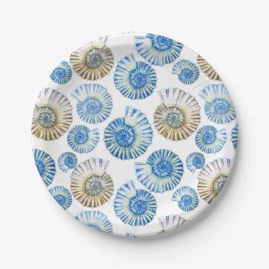 Pastel Seashell Pattern Pappteller (Vorderseite)