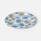 Pastel Seashell Pattern Pappteller (Schrägansicht)