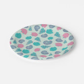 Pastel Seashell Pattern Pappteller (Schrägansicht)