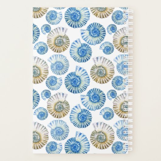 Pastel Seashell Pattern Planer (Rückseite)