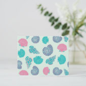 Pastel Seashell Pattern Postkarte (Stehend Vorderseite)