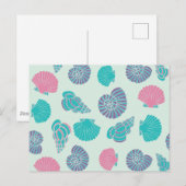 Pastel Seashell Pattern Postkarte (Vorne/Hinten)