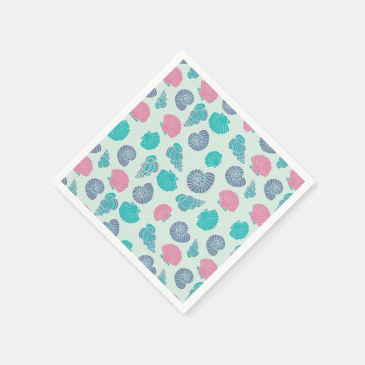 Pastel Seashell Pattern Serviette (Ecke)