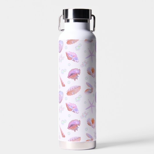 Pastel Seashell & Pearl Ocean Aesthetic Trinkflasche (Vorne)