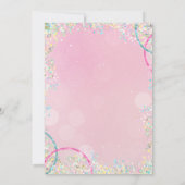 Pastel-Sequenzer-Glitter 67 Mädchen-Geburtstag Einladung (Rückseite)