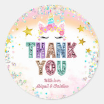 Pastel-Sequenzer-Glitzer-Einhorn-Danke