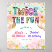 Pastel Sequin Glitter Double Birthday Welcome Sign Poster (Vorne)