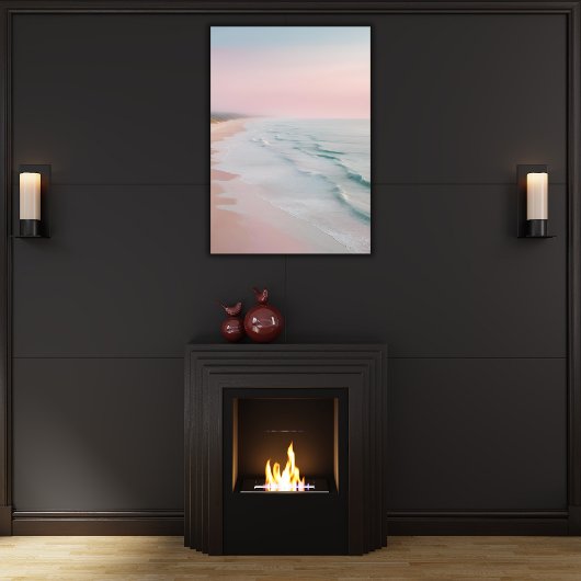 Pastel Serenity Ocean Waves Leinwanddruck