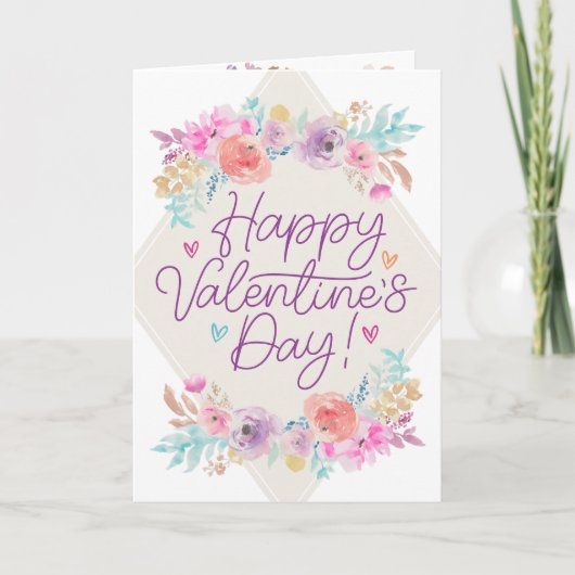 Pastel Shabby Chic Floral Romantischer Valentinsta Karte (Vorderseite)