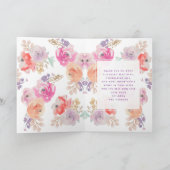 Pastel Shabby Chic Floral Romantischer Valentinsta Karte (Innenseite)