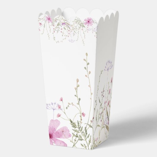 Pastel Shade Blush Pink Wild Floral Wedding Geschenkschachtel (Rückseite)