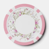 Pastel Shade Blush Pink Wild Floral Wedding Pokerchips (Rückseite)