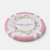 Pastel Shade Blush Pink Wild Floral Wedding Pokerchips (Einzeln)