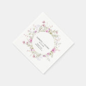 Pastel Shade Blush Pink Wild Floral Wedding Serviette (Ecke)