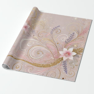 Pastel Shade Floral Motif Design Geschenkpapier