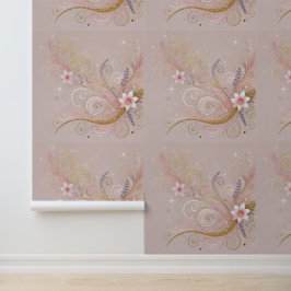 Pastel Shade Floral Motif Design Tapete