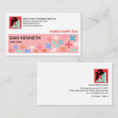 Pastel Shades Math Symbole Math Tutor Visitenkarte (Vorne/Hinten)