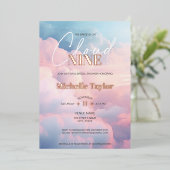 Pastel She is on Cloud Nine Brautparty Folieneinladung (Stehend vorne)