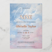 Pastel She is on Cloud Nine Brautparty Folieneinladung (Vorderseite)