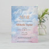 Pastel She is on Cloud Nine Brautparty Folieneinladung (Stehend vorne)