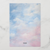 Pastel She is on Cloud Nine Brautparty Folieneinladung (Rückseite)