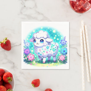 Pastel Sheep Baby Dusche Serviette