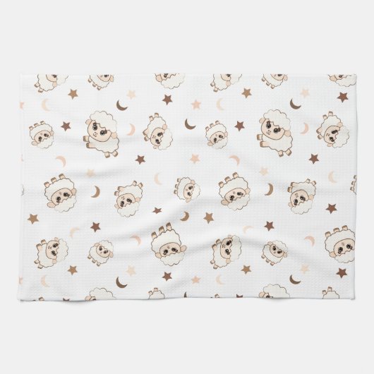Pastel Sheep Pattern Geschirrtuch (Horizontal)