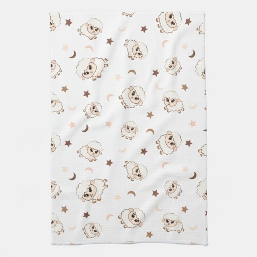 Pastel Sheep Pattern Geschirrtuch (Vertikal)