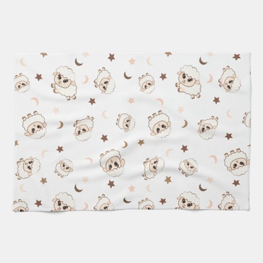 Pastel Sheep Pattern Geschirrtuch (Horizontal)