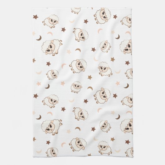 Pastel Sheep Pattern Geschirrtuch (Vertikal)
