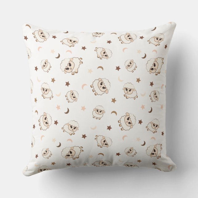 Pastel Sheep Pattern Kissen (Rückseite)