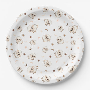 Pastel Sheep Pattern Pappteller