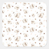 Pastel Sheep Pattern Quadratischer Aufkleber (Vorderseite)