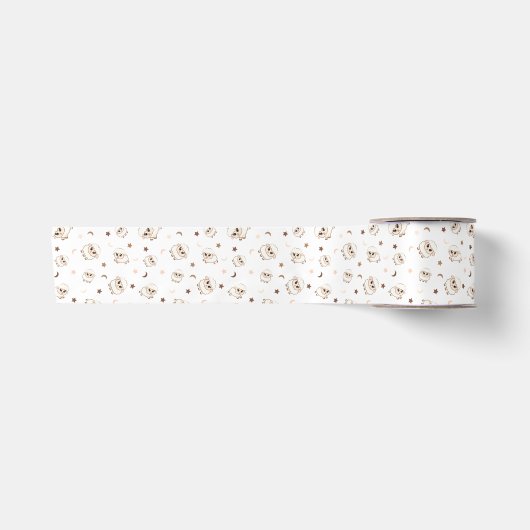 Pastel Sheep Pattern Satinband (Vorderseite)
