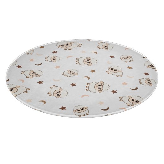 Pastel Sheep Pattern Schneidebrett (Ecke)