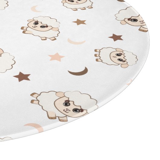 Pastel Sheep Pattern Schneidebrett (Ecke)