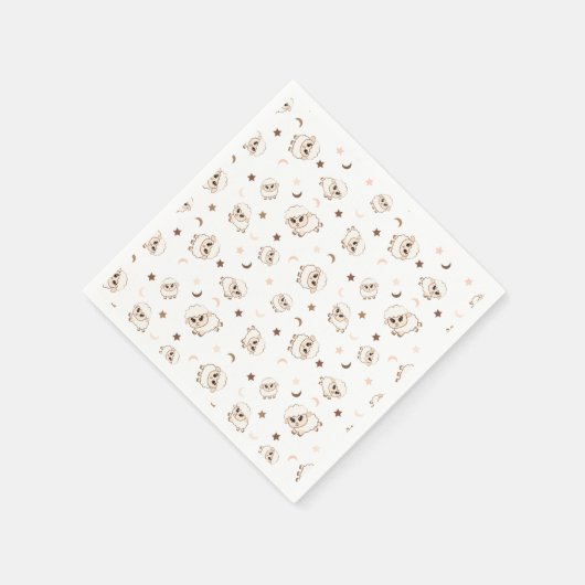 Pastel Sheep Pattern Serviette (Ecke)