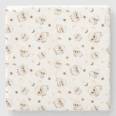 Pastel Sheep Pattern Steinuntersetzer (Vorderseite)