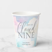 Pastel She's on Cloud Nine Baby Shower Pappbecher (Rückseite)