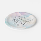 Pastel She's on Cloud Nine Baby Shower Pappteller (Schrägansicht)
