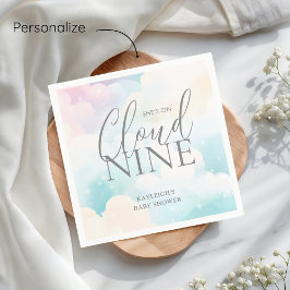 Pastel She's on Cloud Nine Baby Shower Serviette