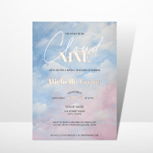 Pastel She's on Cloud Nine Junggesellinnen-Abschie Folieneinladung
