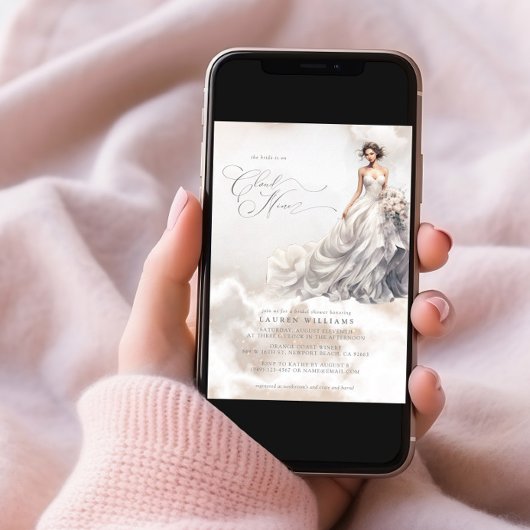 Pastel Sie ist auf Cloud Nine Dreamy Brautparty Einladung