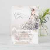 Pastel Sie ist auf Cloud Nine Dreamy Brautparty Einladung (Stehend Vorderseite)